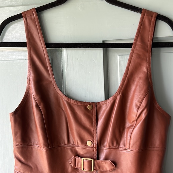 NWOT Free People Elantra Faux Leather Mini Dress - Picture 9 of 13